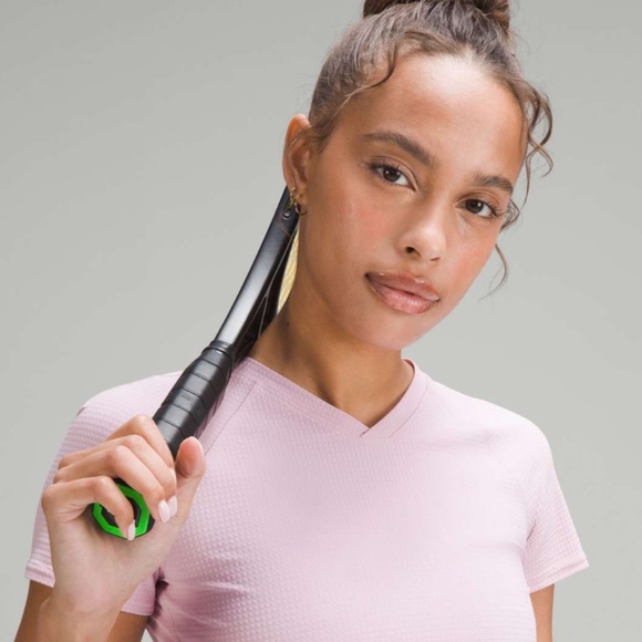 Lululemon Grid-Texture Cropped Tennis Short-Sleeve Shirt (Pink Peony) - Picture 4 of 9